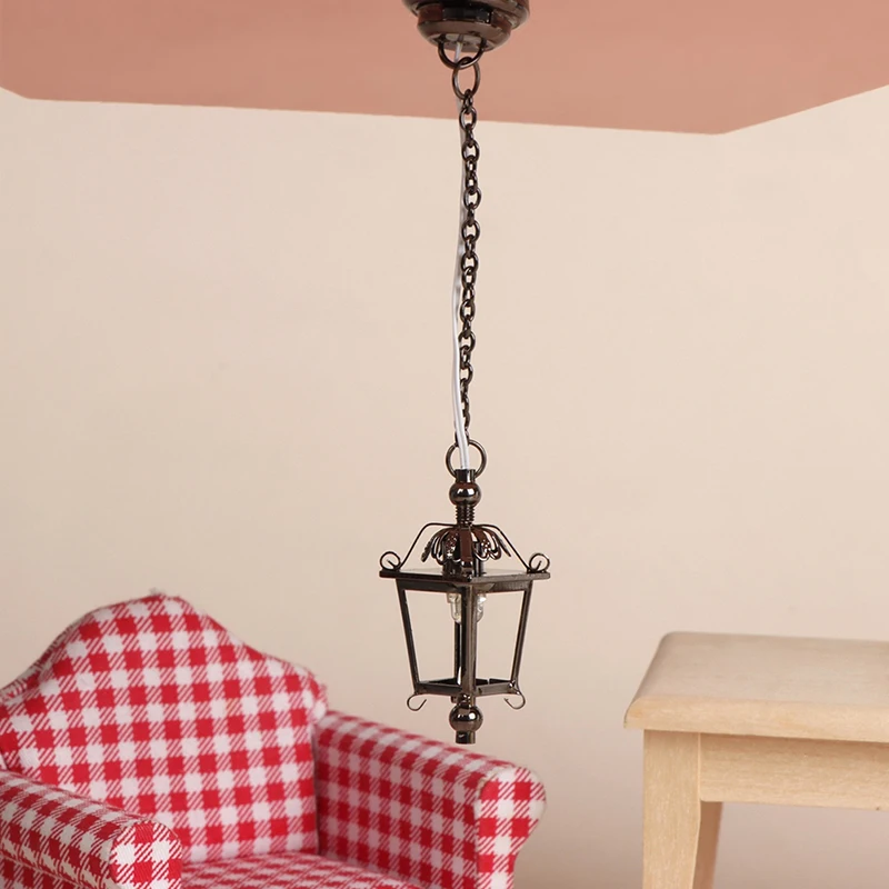 1:12 Dollhouse Miniature LED Chandelier Wall Lamp Ceiling Light Mini House Scene Decor Model Accessory