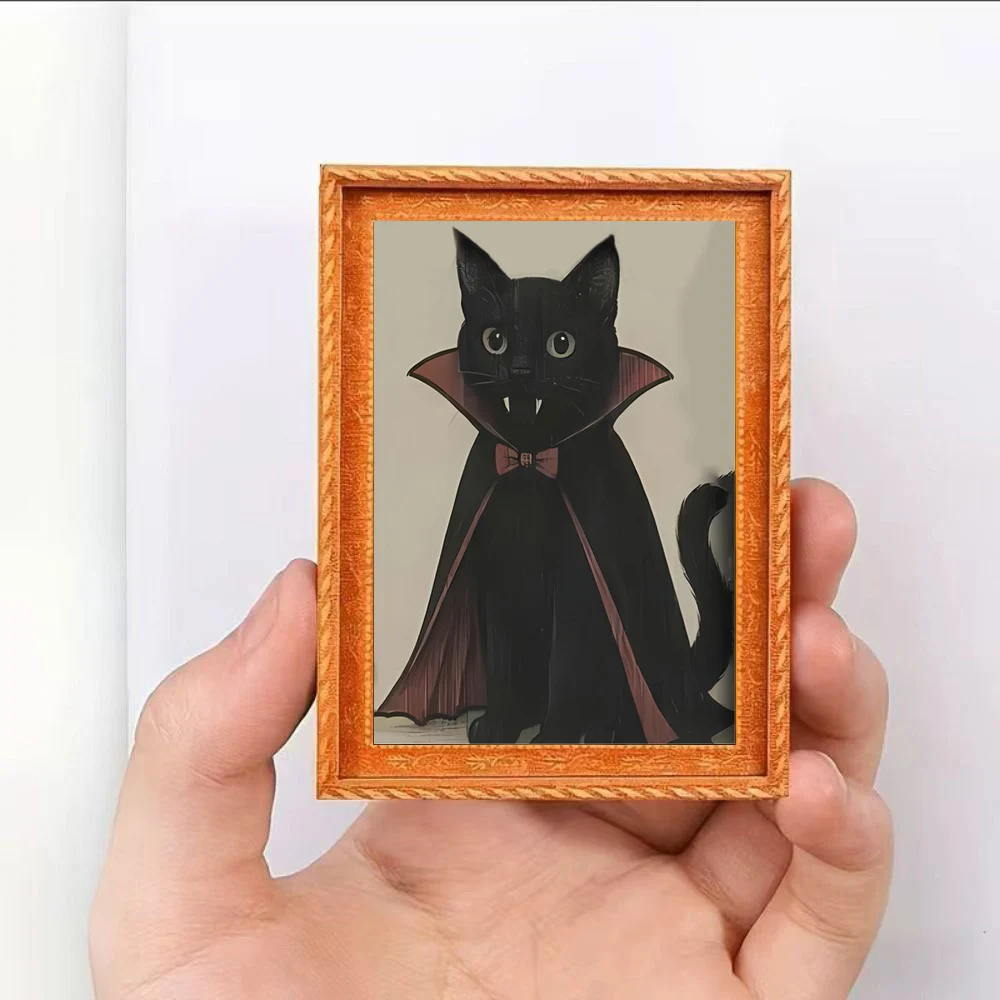 1 Stück Retro-Vampir-Schwarzkatzen-Kühlschrankmagnet, Halloween Gothic-Umhang-Katzen-Kunstmagnet, Dekorativer Magnetaufkleber für Kühlschrank, Aufbewahrungsschrank, Whiteboard, Kreatives Halloween-Geschenk für Katzenliebhaber – Detail 3