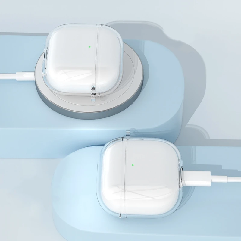 Capa protetora transparente TPU à prova choque para bolsa fone ouvido proteção corpo inteiro
