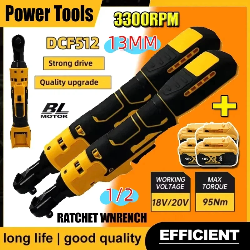 Fit Dewalt DCF512 1/2 Inch Brushless Ratchet Right Angle Wrench LED Cordless Driver Variable Speed Power Wrench 18V Power Tools