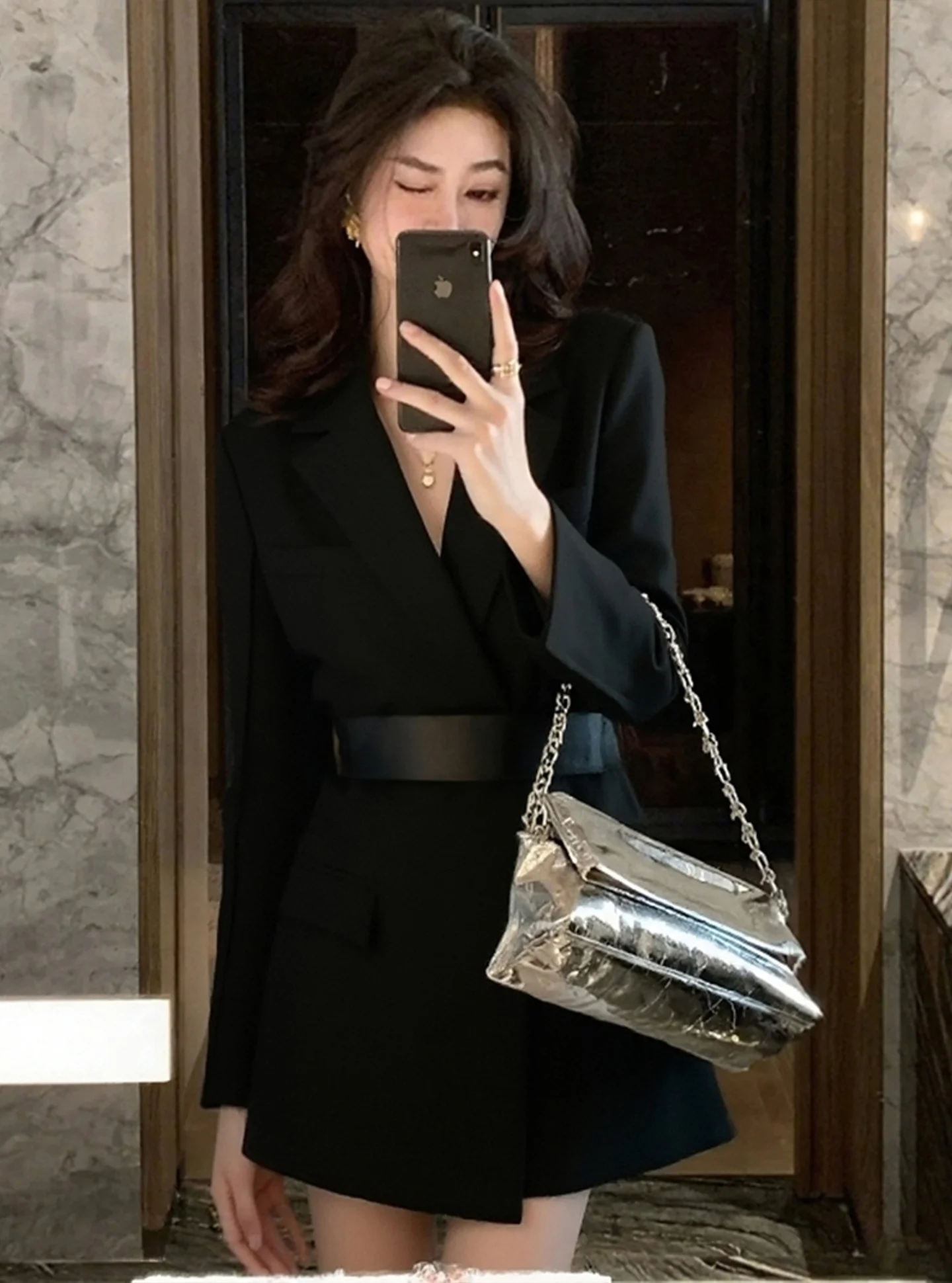 

Ele Bla Suit Dr Korean Sle Important Ocn Женская верхняя одежда Faion ort Материал полиэстер Slim Fit Талия