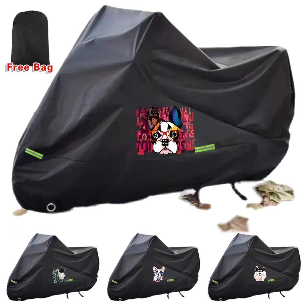 

Motorcycle Cover Wear-resistant Universal Outdoor Bike Rain Dustproof Scooter Sunshade Covers Waterproof Cute Dog Series