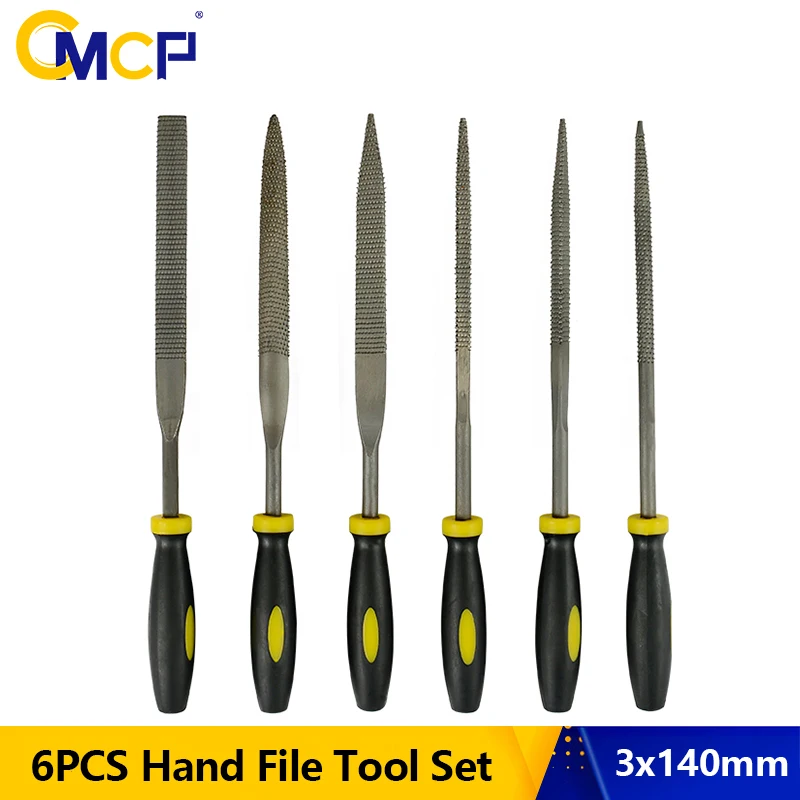 

CMCP 6pcs Mini Wood Rasp Assorted Files Set for Wood Carving Carpentry Filing Tool 3x140mm Hand File Tool