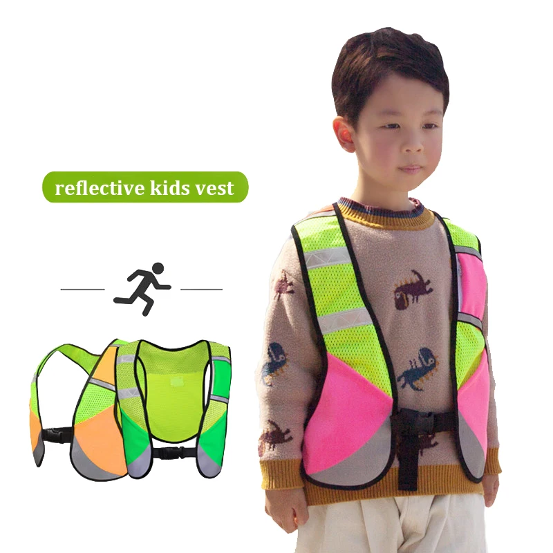 Kid Safety Vest Reflective Children Protective Gear Hi Vis Vest For Child Pink Night Wear For Kids Girl Boy