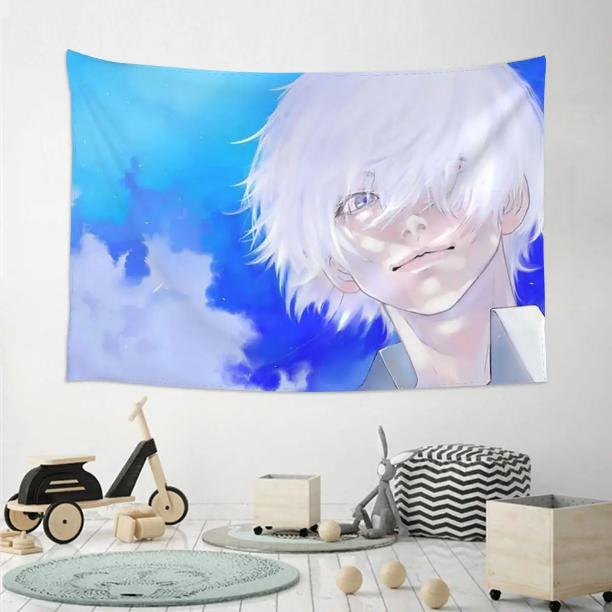 Anime Tokyo Ghoul Tapestry Funny Wall Hanging Aesthetic Home Decor Tapestries for Living Room Bedroom Dorm Room