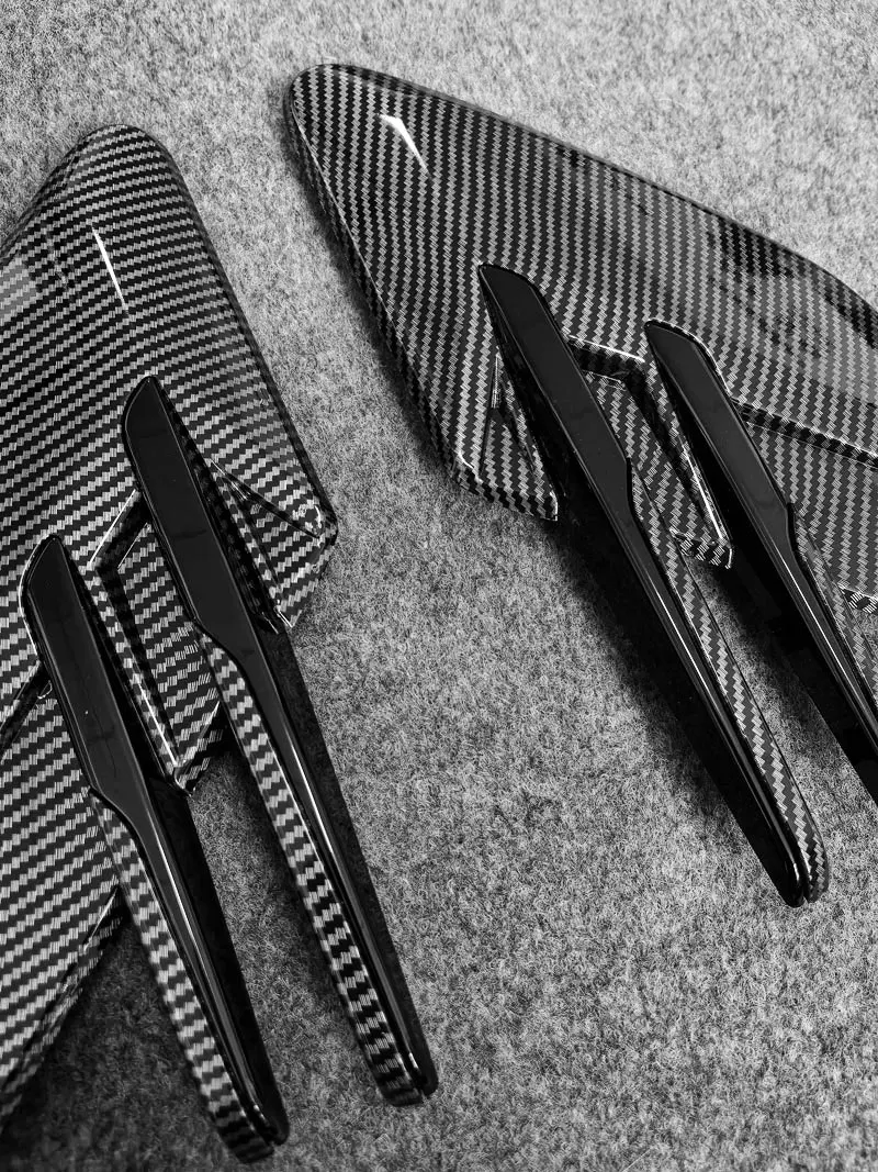 Carbon Fiber Pattern Leaves Board Side Air Outlet Trim Air Grille Side Wing Air Flow Fender Body Kit JJ11