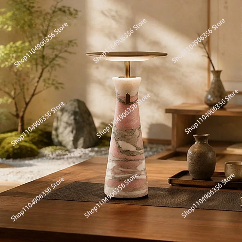 Marble light luxury desk lamp Bedroom bedside reading lamp Living room sofa edge several atmosphere desktop night light
