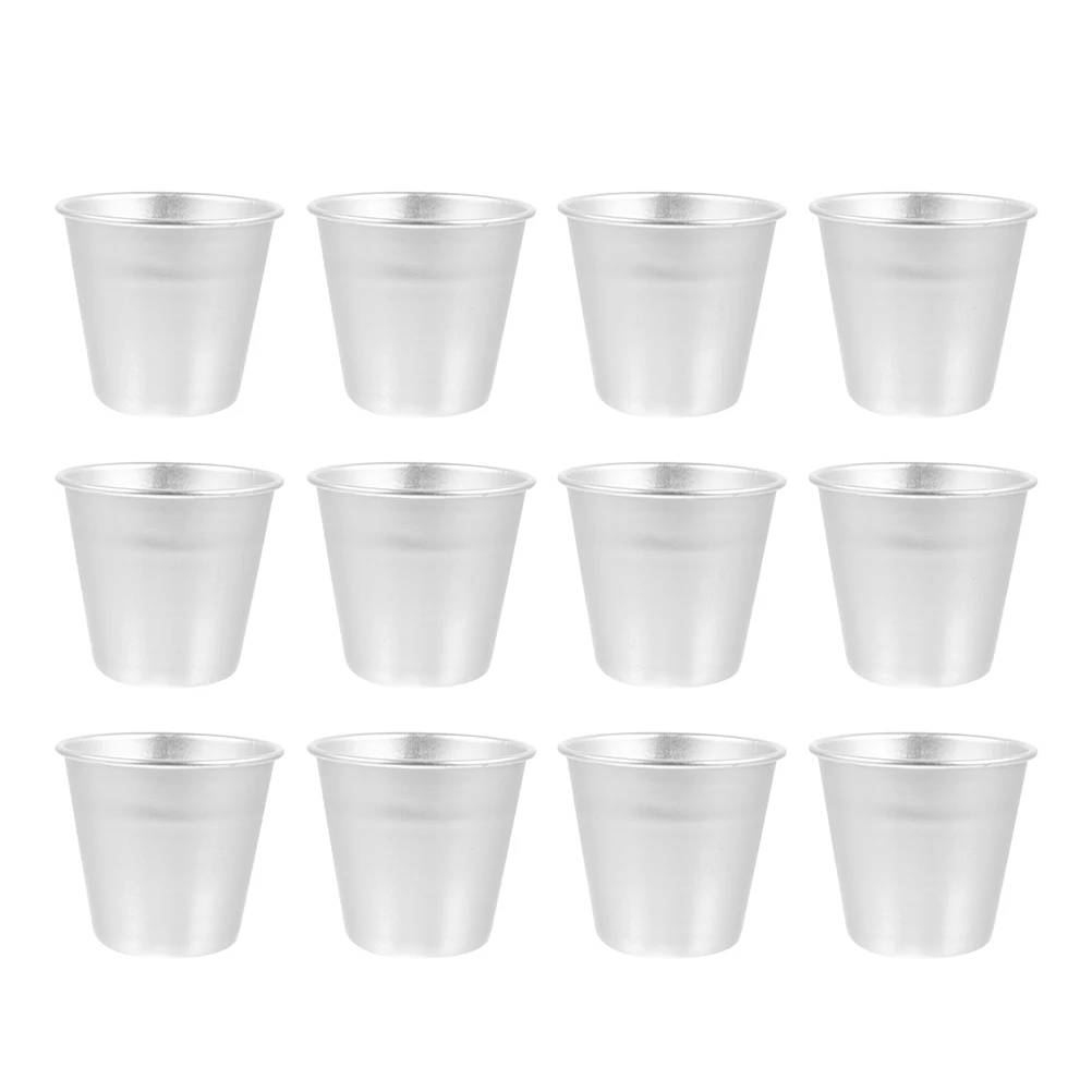 

12Pcs Round Pudding Molds Premium Baking Tools for Cakes Desserts Afternoon Tea Family Dinner Silver Cake Molds