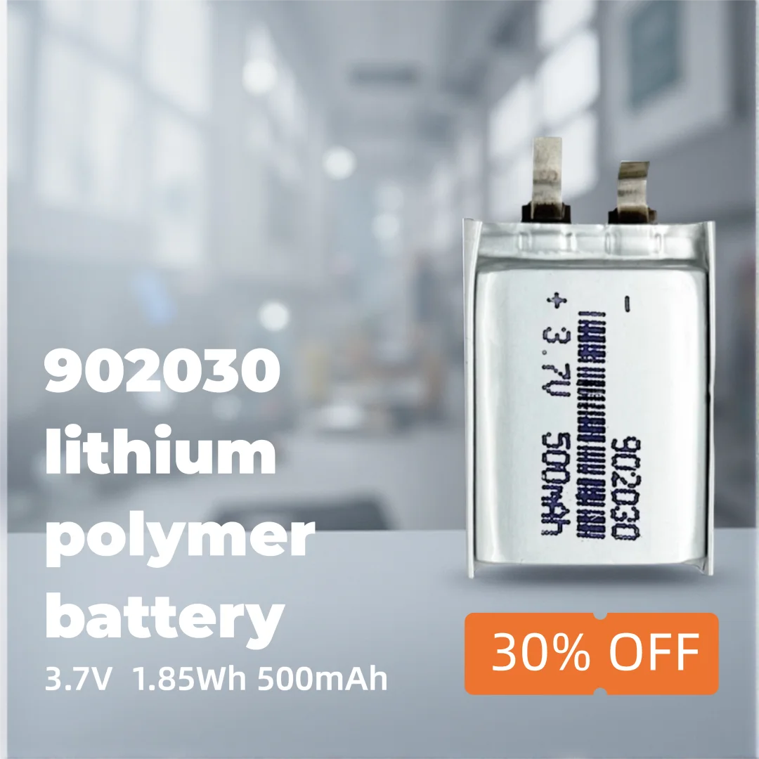 High-Performance 902030 3.7V 500mAh Lithium Battery for Small Electronics, Remote Controls, Wearables & LED Lights