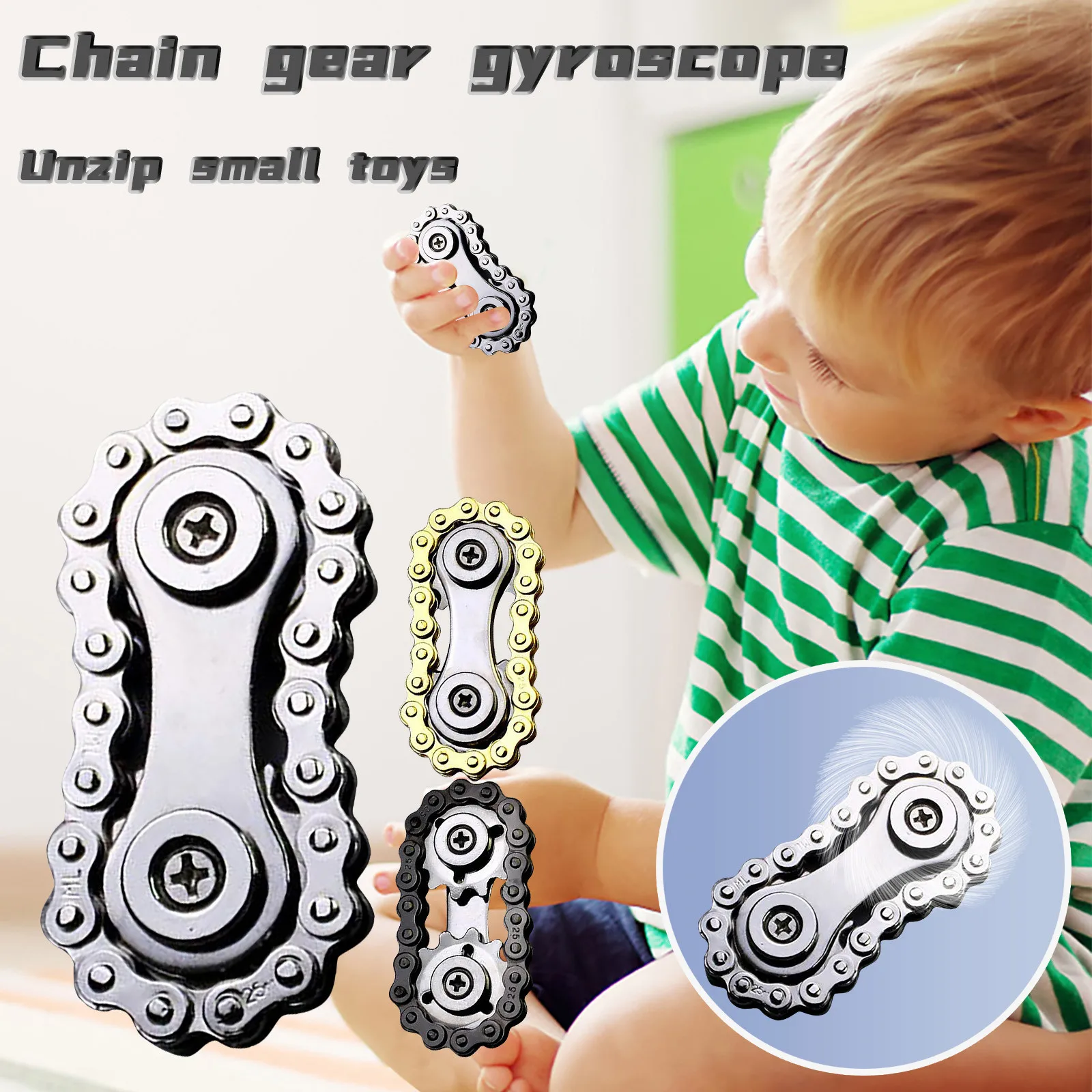 New Sprocket Flywheel Fingertip Gyroscope Fidget Spinner Anti Stress Anxiety Metal Bicycle Chain Adult Children's Birthday Gift