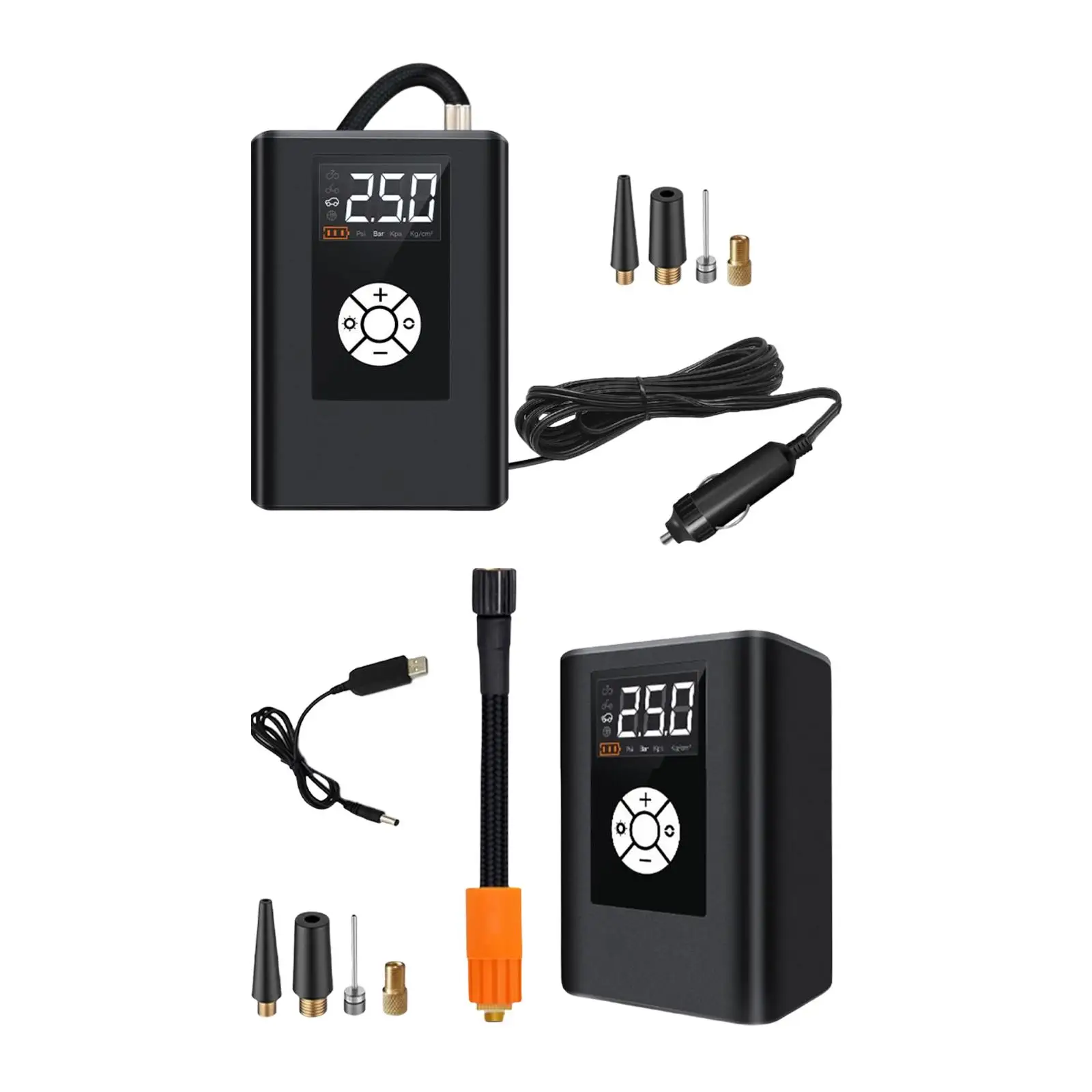 

Portable Car Tire Inflator with Digital Pressure Gauge Adjustable Compact