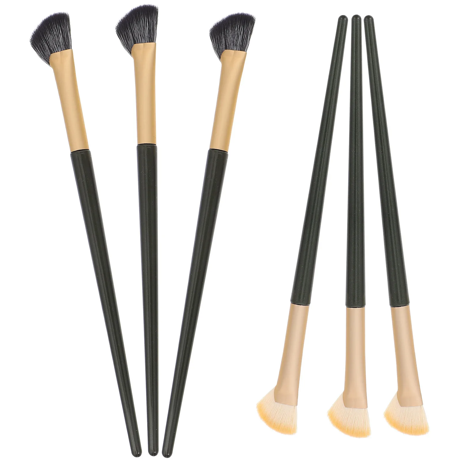 6 stuks neusschaduw schuine concealer en eyelinerborstelset voor nauwkeurige oogmake-up onder de ogen bedekken en wenkbrauwvormen