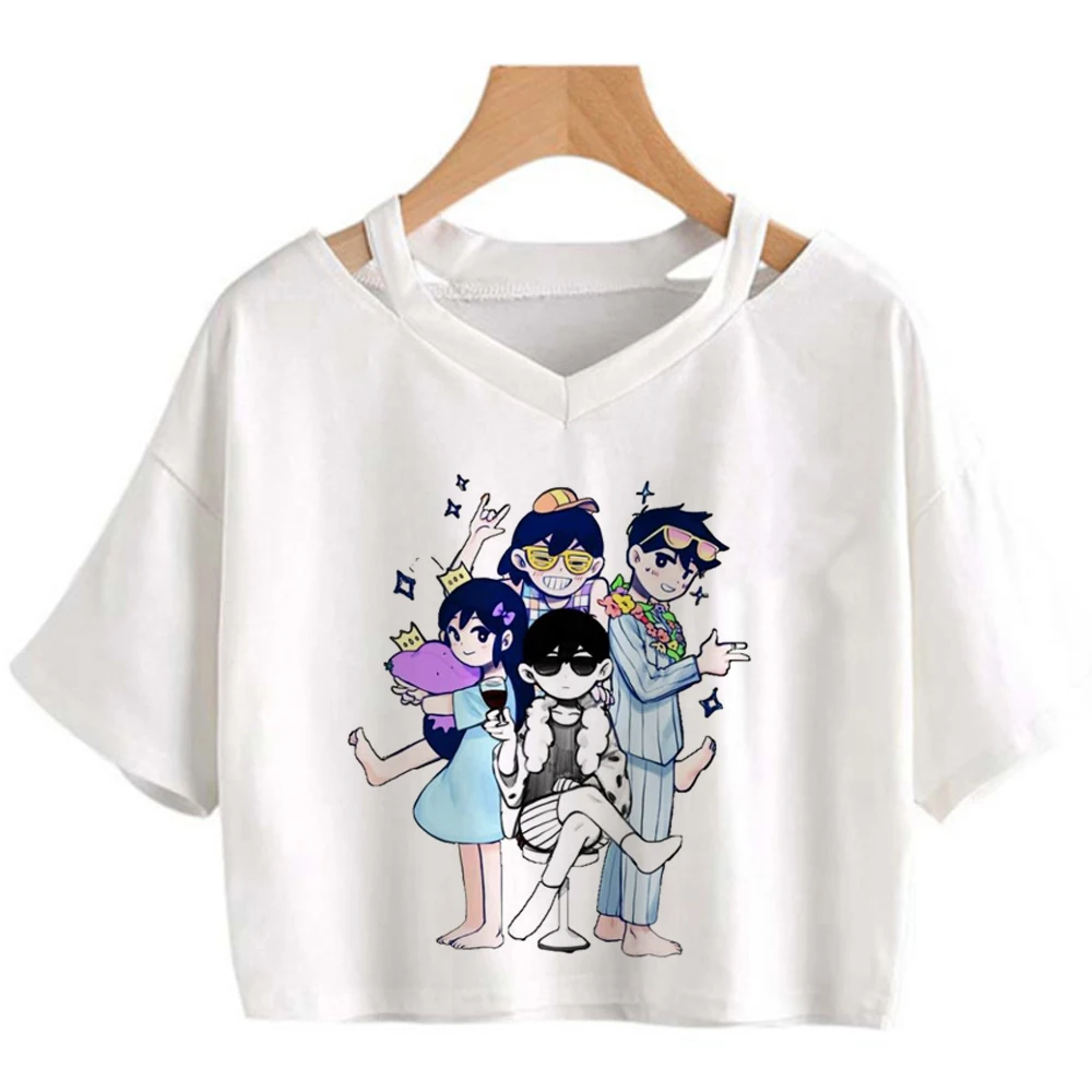 Omori crop top ladies baddie emo graphic japanese korean fashion shirt baddie japanese party kawaii