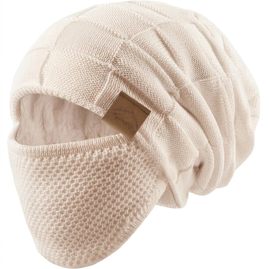 Beanie Hat Stylish Winter Outdoor Travel for Adults Plaid Fleece Lined Warm Knit Cap Soft Stretch Ribbed Cuff Casual Wear