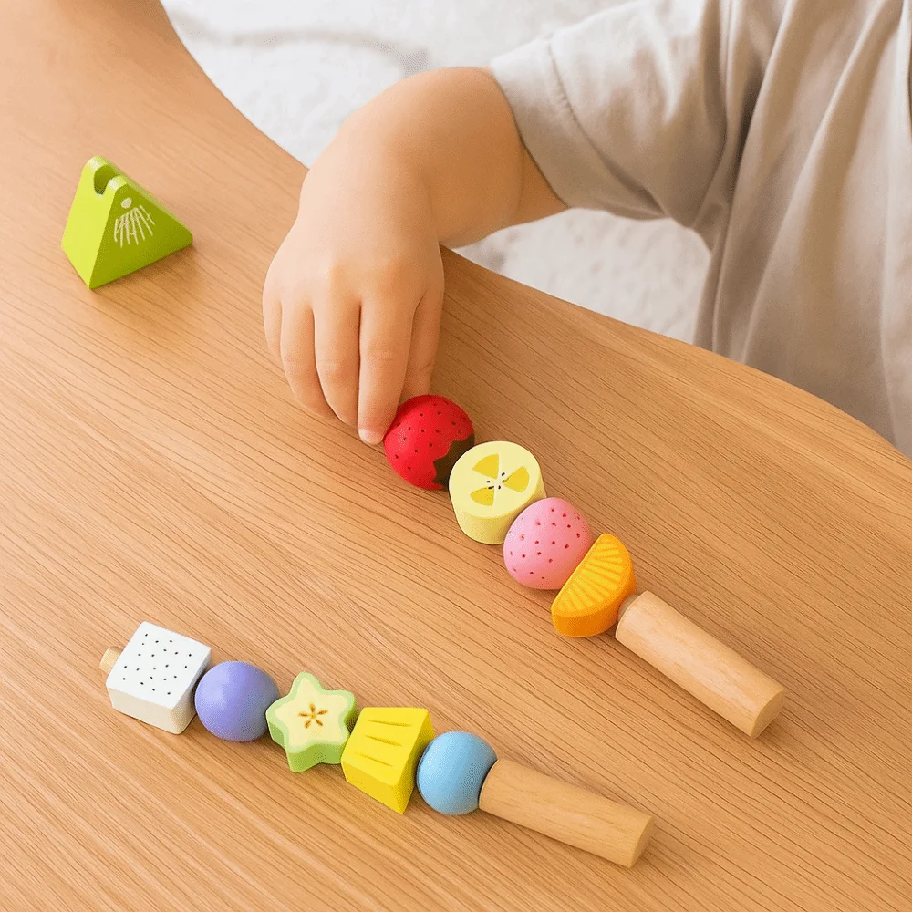 Geometric Fruits Shape Matching Game Fruit Color Shape Interactive Educational Beaded DIY Logical Thinking