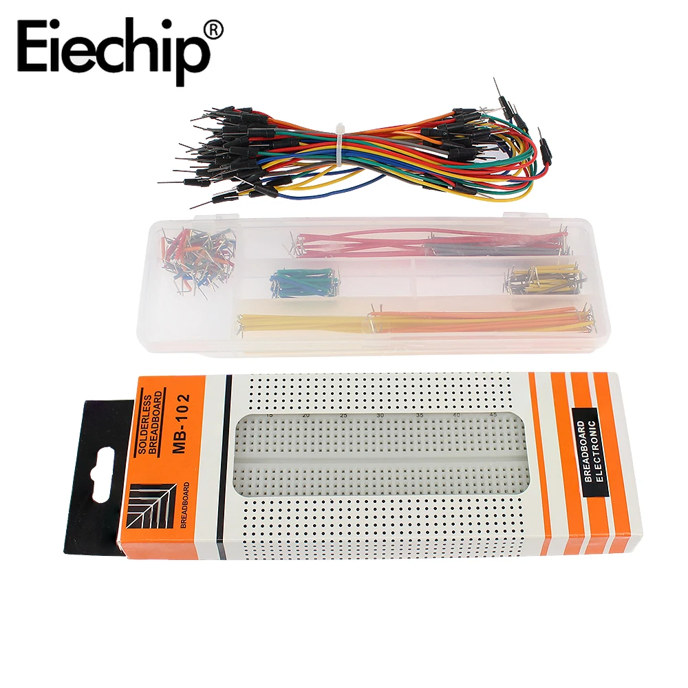 400 Tie Breadboard 830 Holes Prototype Board MB-102 Solderless PCB Mini Test Board U Shape Jumper Wire Cable DIY Kit