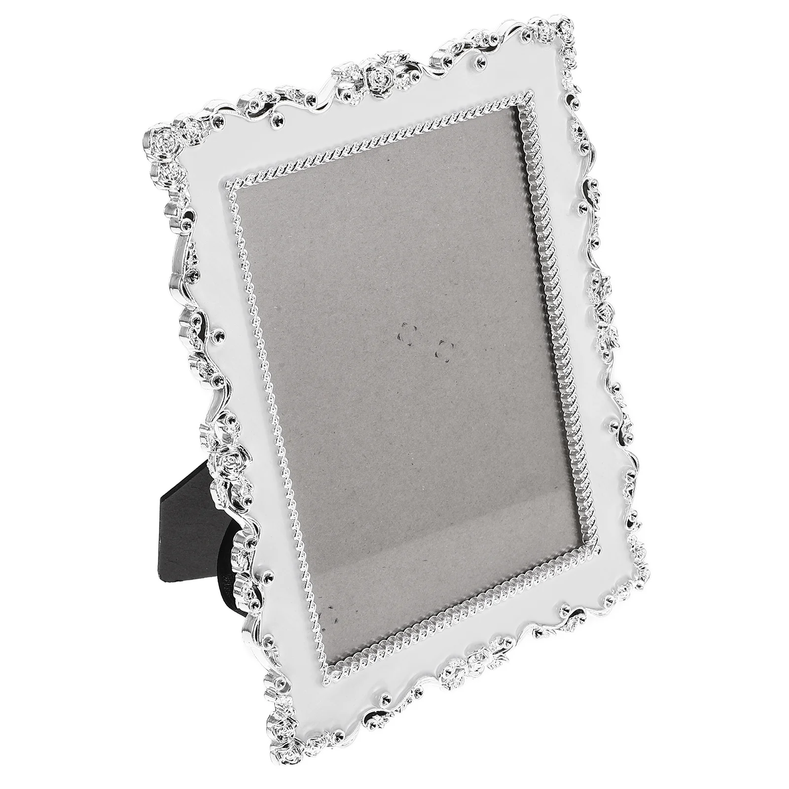 

Silver Plated Photo Frame Home Desktop Decoration Household Rose Picture Creative Holder