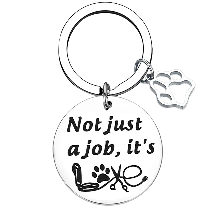 Cute Dog Groomer Keychain Pet Groomer Gift Key Chain Pendant Pet Groomer Dog Hairdresser