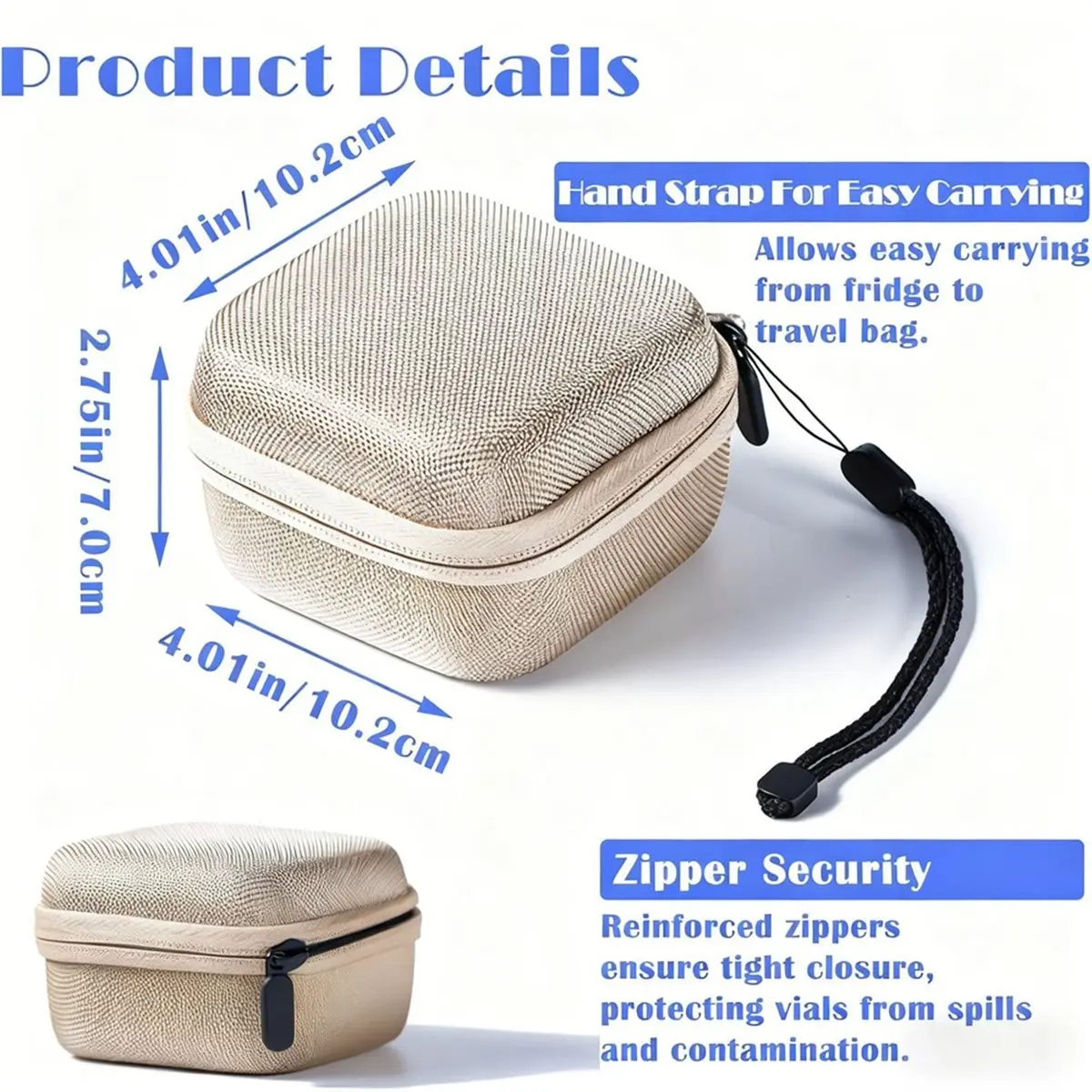 Étui de rangement pour réfrigérateur à insuline KSOL, support de protection pour flacons d'insuline, étui de stockage de peptides, compatible avec les flacons standard de 10 ml U-100