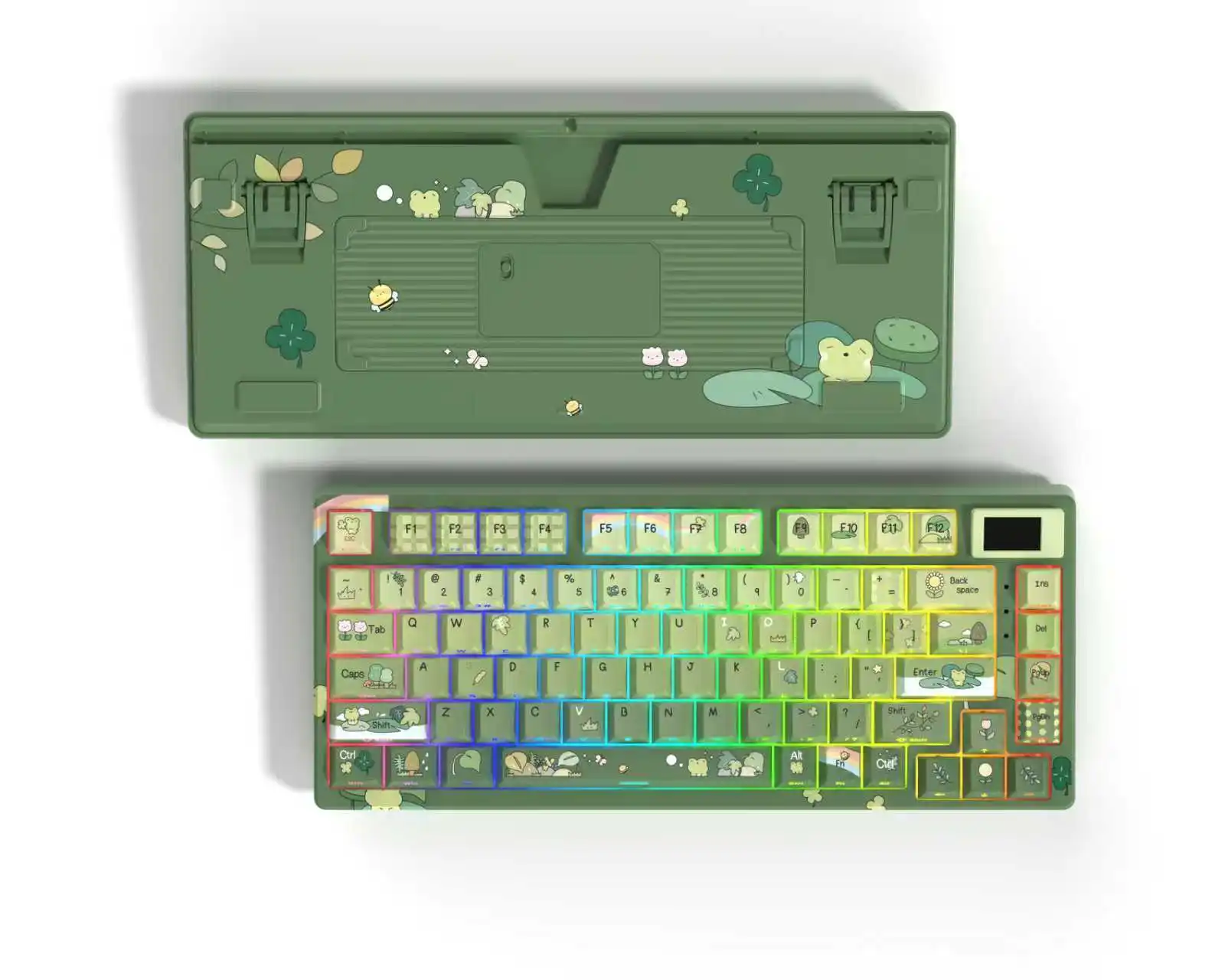けいおん！ポートレート8種類 有線機械式キーボード,OLEDディスプレイ,波状,ホットスワップ可能,RGB