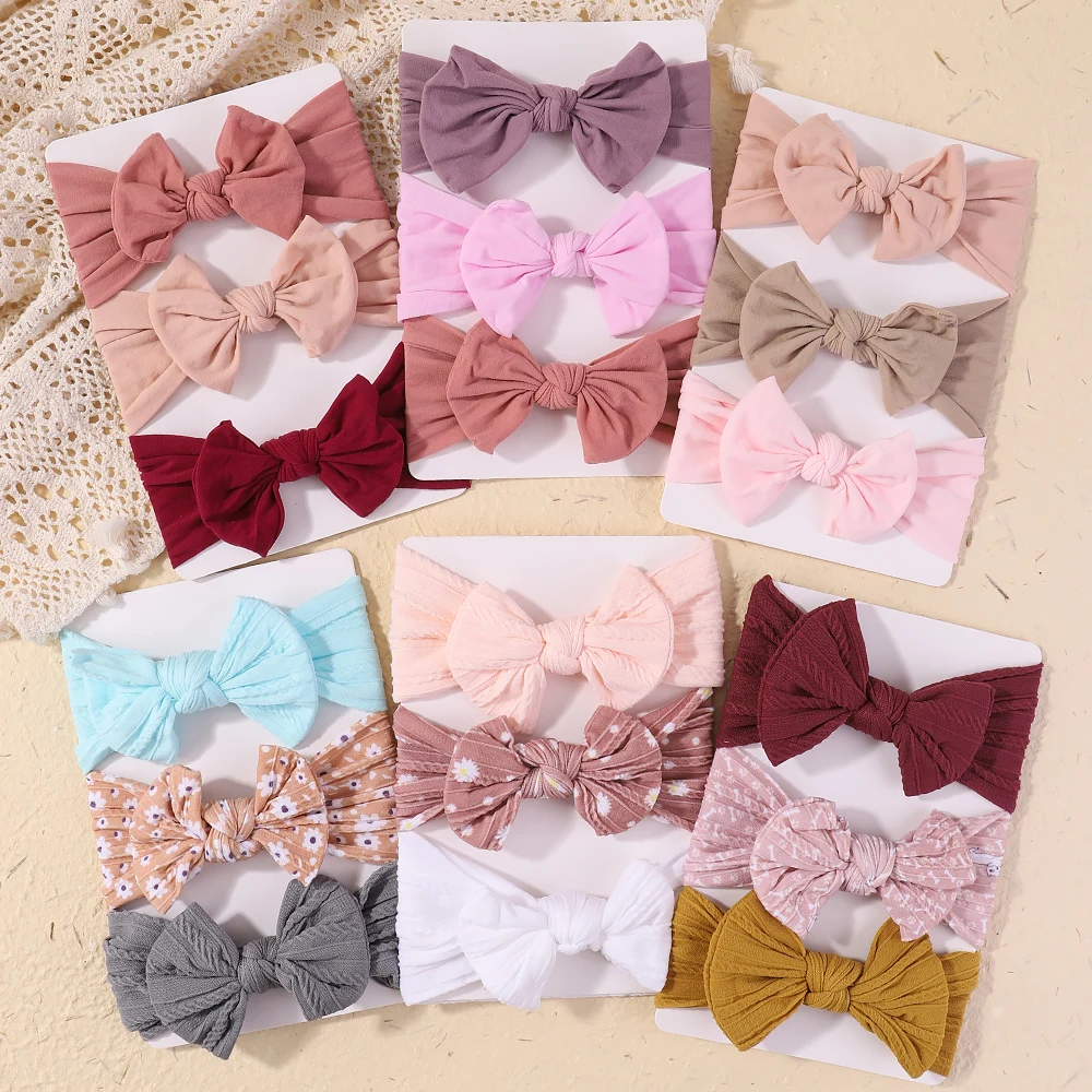 Pretty Kids Headbands Set Soft Knit Baby Girls Elastic Turban for Kids Hair Bands Newborn Headwrap Home Lesure Hair Accessories