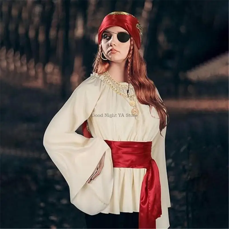 Capitaine Pirate Tenues Pirate Bandana Collier Collier Eyer Patches Eye Men Men Captain Pirate Costume accessoires