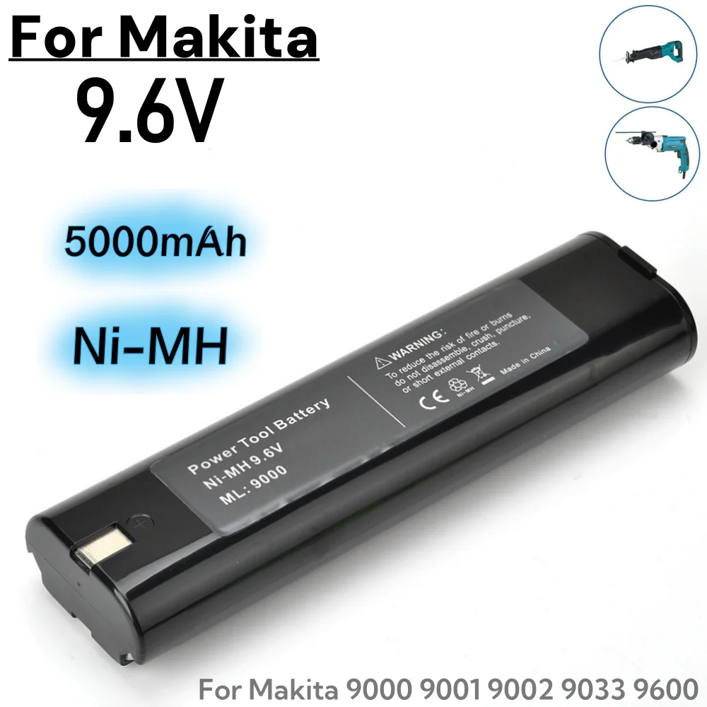 

Аккумулятор 9.6V 5000mAh Ni-MH для электроинструментов Makita Mak 6095D, 9000, 9001, 9002, 9033, 9034, 632007-4