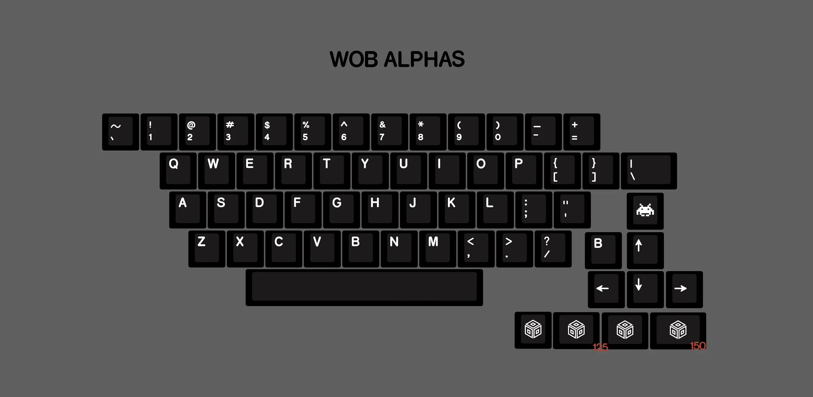 Geekark WOB White On Black DYE SUB PBT Cherry Profile Keycaps Five-Sided Dye-Sub Black Keycaps Kits For Mechanical Keyboard