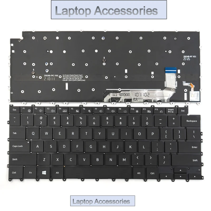 

FNew For Samsung Galaxy Book2 360 730QED NP730QED 930QED NP930QED NP930QED-KA2HK NP730QED-KA1US Laptop Keyboard US Backlit