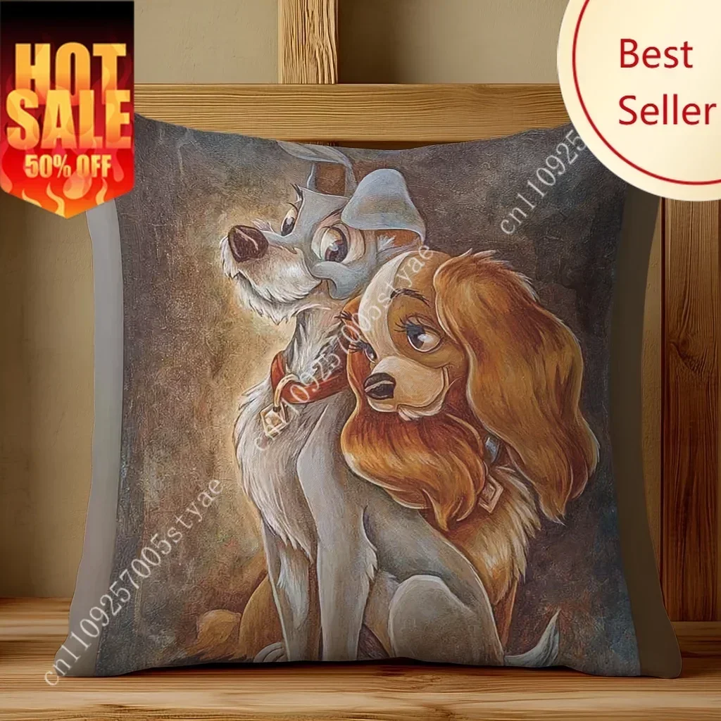 

Lady And The Tramp Pillowcase Disney Cartoon Pillow Case Soft Bed Decoration Holiday Party Boy Girl Gifts Custom Pillow Cover