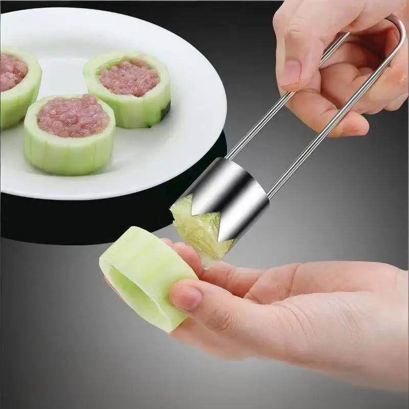 【CC】1pcs Stainless Steel Corer Tool - For Fruits & Veggies Like Apples, Peppers, Tomatoes | Easy Core Removal | Durable