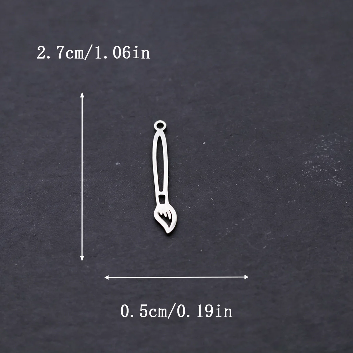 3pcs Stainless Steel Paintbrush Charms Pendants For DIY Necklace Keychain Supplies Jewelry Making Finding Accessories
