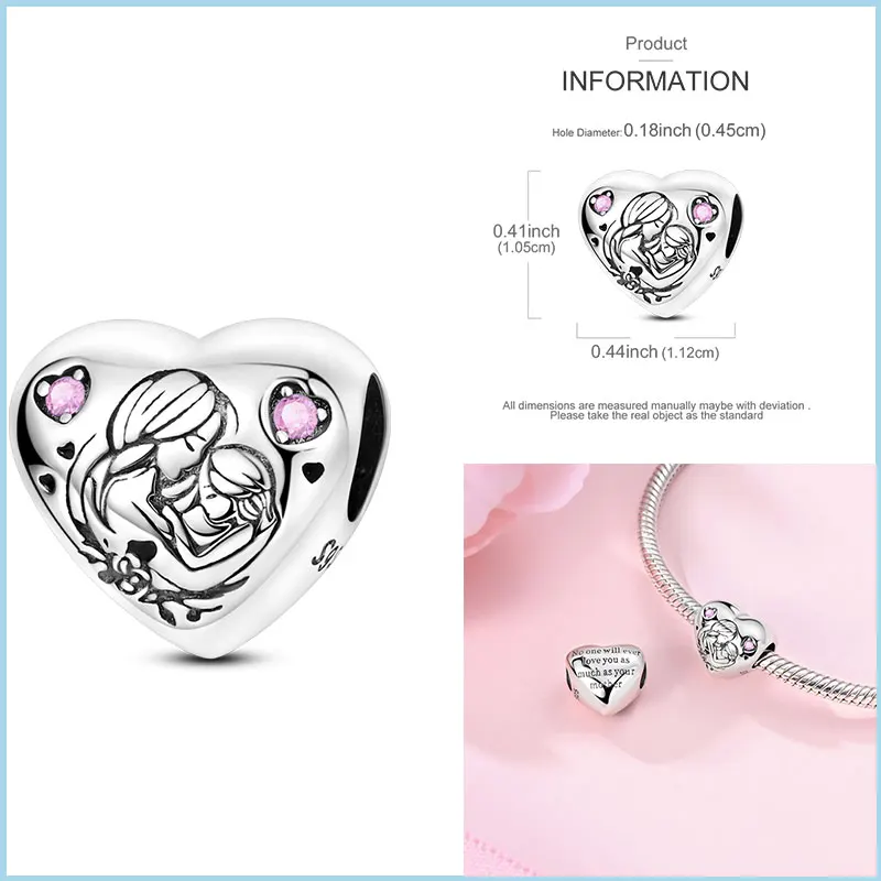 New Love Heart Shaped Charms 925 Sterling Silver Family Love Friendship Charms Fit Original Bracelet Bangle Women Jewelry Gifts