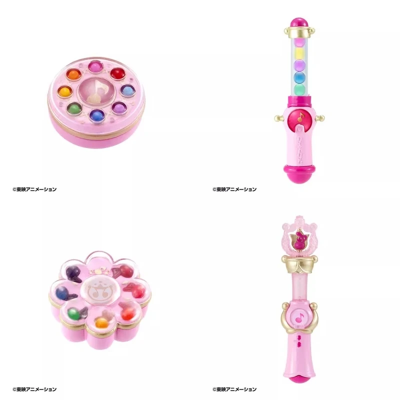 Bandai 4ชิ้นของแท้ gashapon 25th อิดิชั่นหุ่นของเล่นอนิเมะ ojamajo DoReMi ของขวัญสำหรับเด็กเครื่องประดับโมเดลสะสม