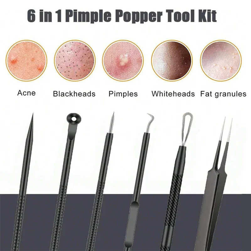 4/6PCS Gezicht Cleaning Kit Puistje Removal Tool Mee-eters Acne Remover Zwarte Stippen Remover Acne Tool Comedo Whitehead Popping Zit