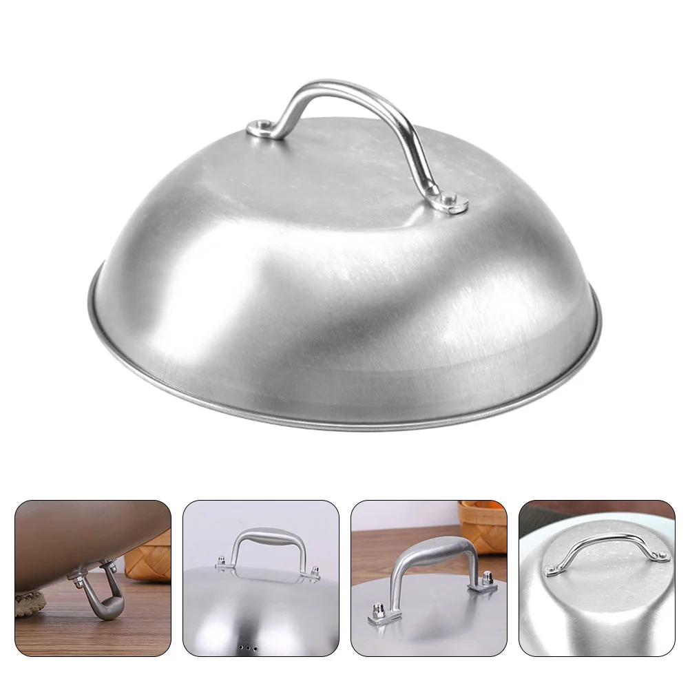 

Stainless Steel Steak Cover Food Dish Hood Sturdy Hemispherical Skillet Griddle