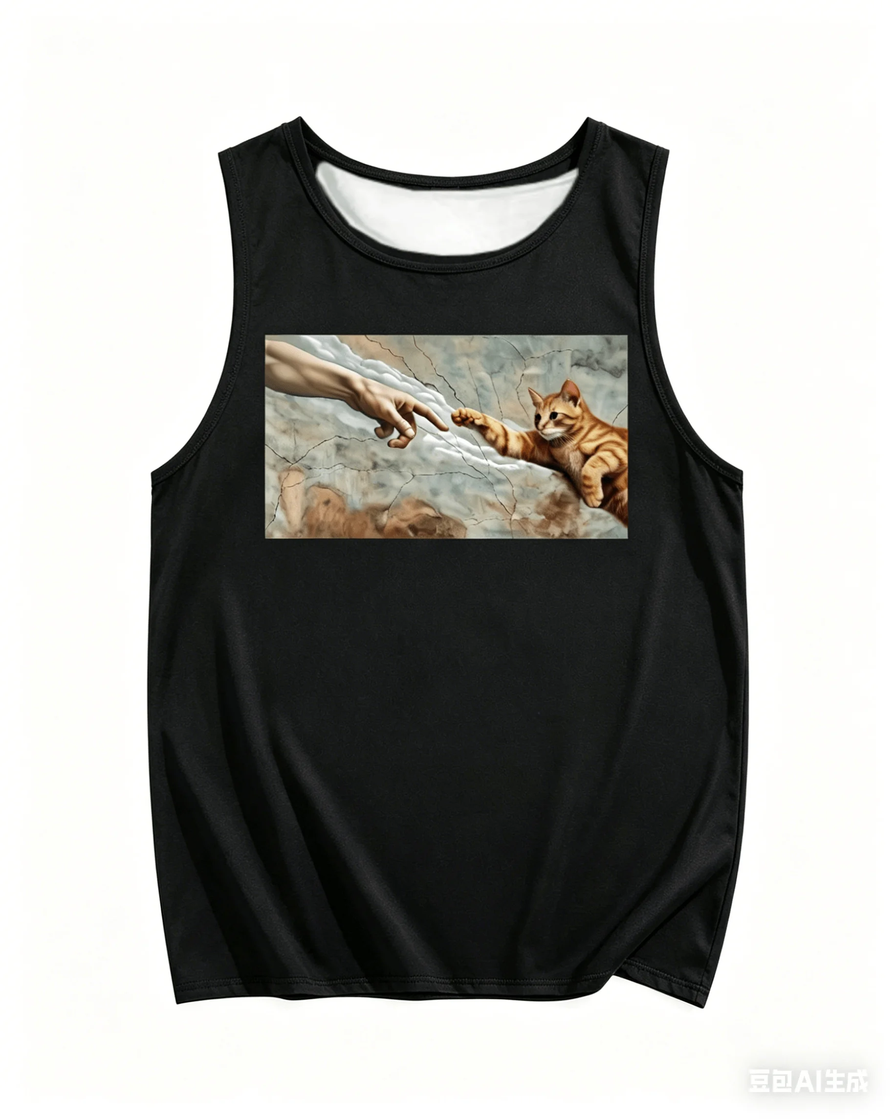 Outrageous and Cute Adult and Children's Hand of God Touch Orange Cat Funny 3D Printed Sports Leisure Training Vest