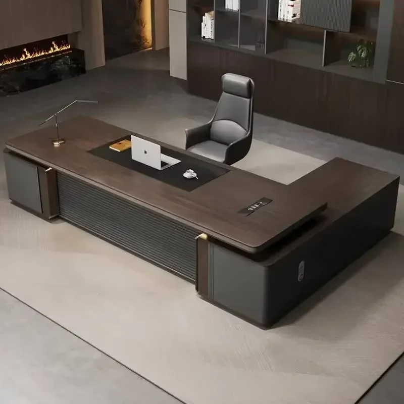 Drawers Storage Office Desks L Shapes Wooden Luxury Conference Office Desks Workstation Modern Mesas De Escritorio Furniture