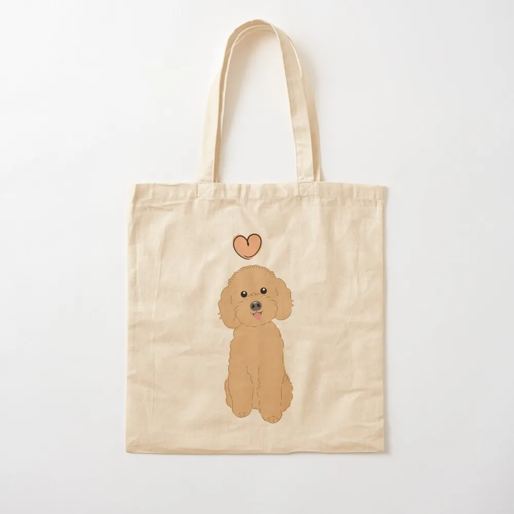 LOVE Red Poochon Bichon Poodle Tote Bag Canvas stote bag shopping trolley bag handbag