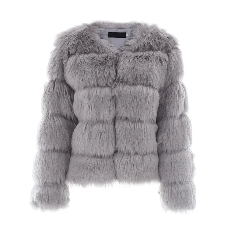 Women's Fashion Faux Fur Coat Super Hot Autumn Winter Women Short Faux Fox Fur Fluffy Jacket High Quality 7xl Ladies Furry Coats