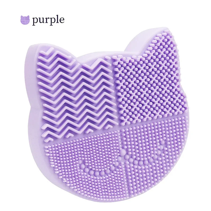 فرشاة مكياج، وسادة غسيل، وعاء قابل للطي، أداة تجميل، تنظيف وتجفيف، بيضة تجميل، رأس قطة، صندوق تنظيف من السيليكون