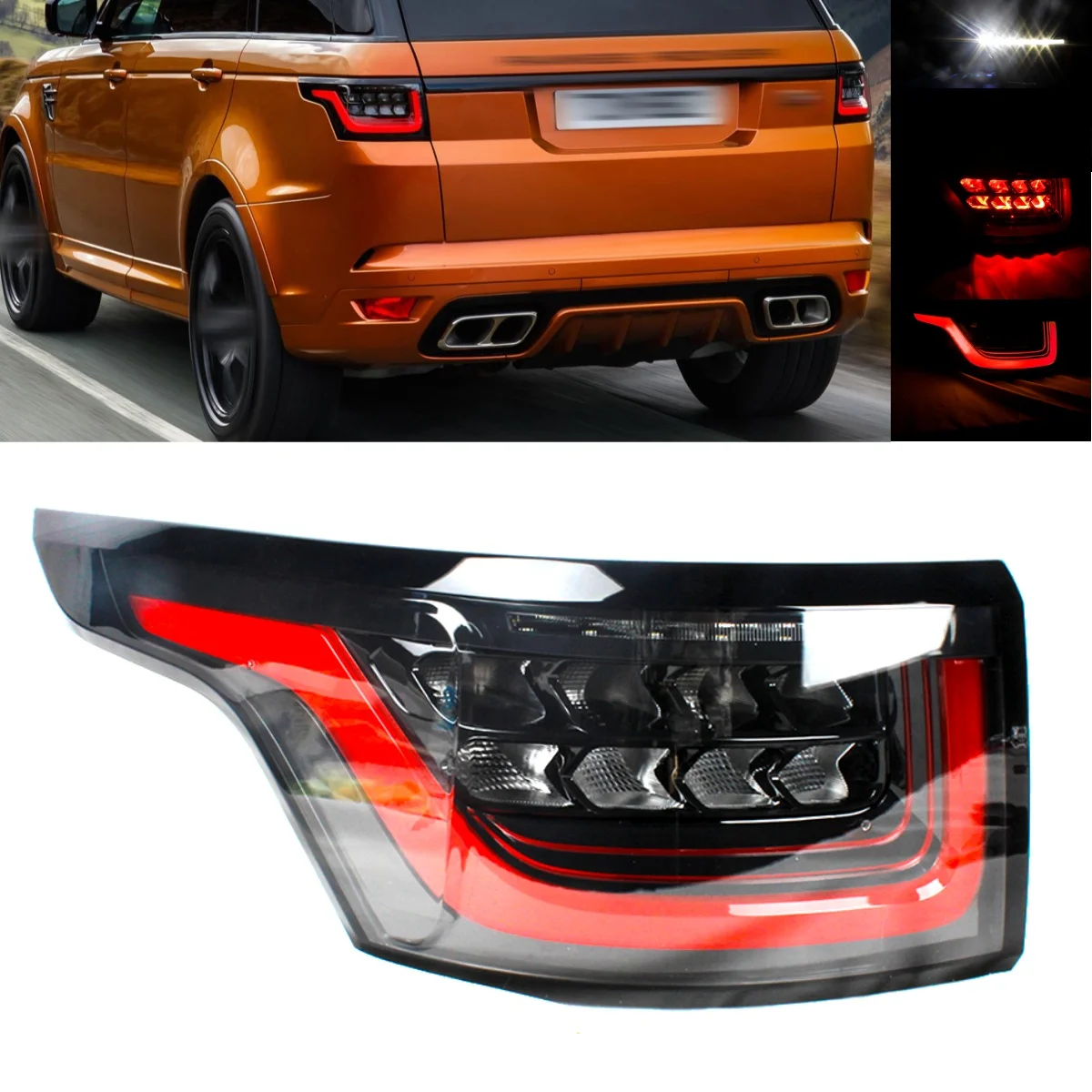 

Pair Left+Right Side Rear Tail Lamp Light With LED Bulbs LR053805 For Land Range Rover Sport 2018 2019 2020 2021