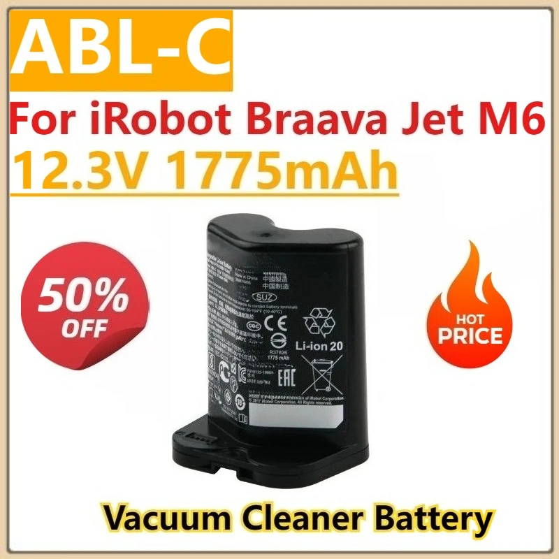 

High Quality 12.3V 1775mAh Sweeper Replacment Battery ABL-C for IRobot Braava Jet M6 Premium Rechargable Batteries Long Lifespan