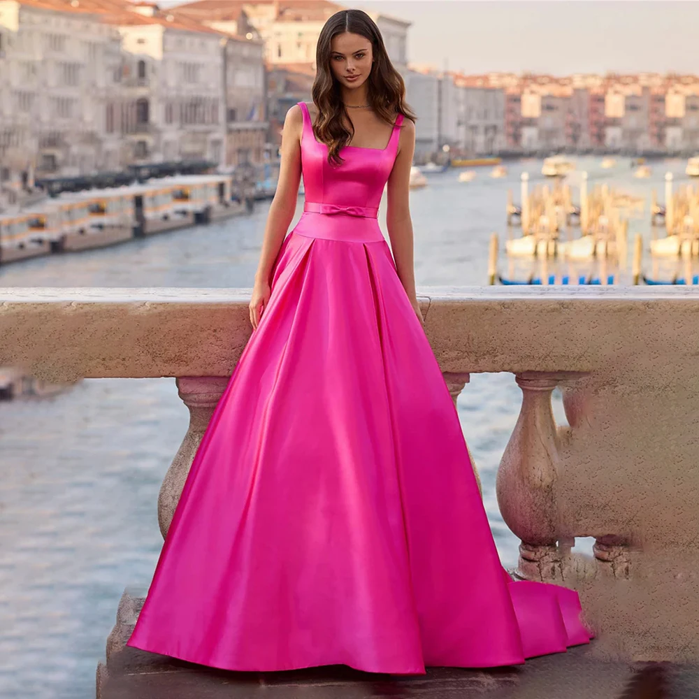 

Women's Formal Evening Gowns Elegant Evening Dresses A-Line Square Neck Sling Formal Party Dresses for Wedding Cocktail Gowns