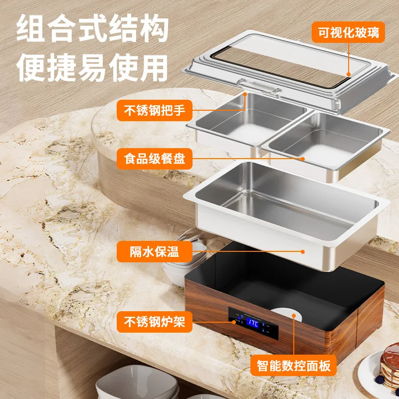 Four d'isolation de four de buffet d'acier inoxydable de grain de bois