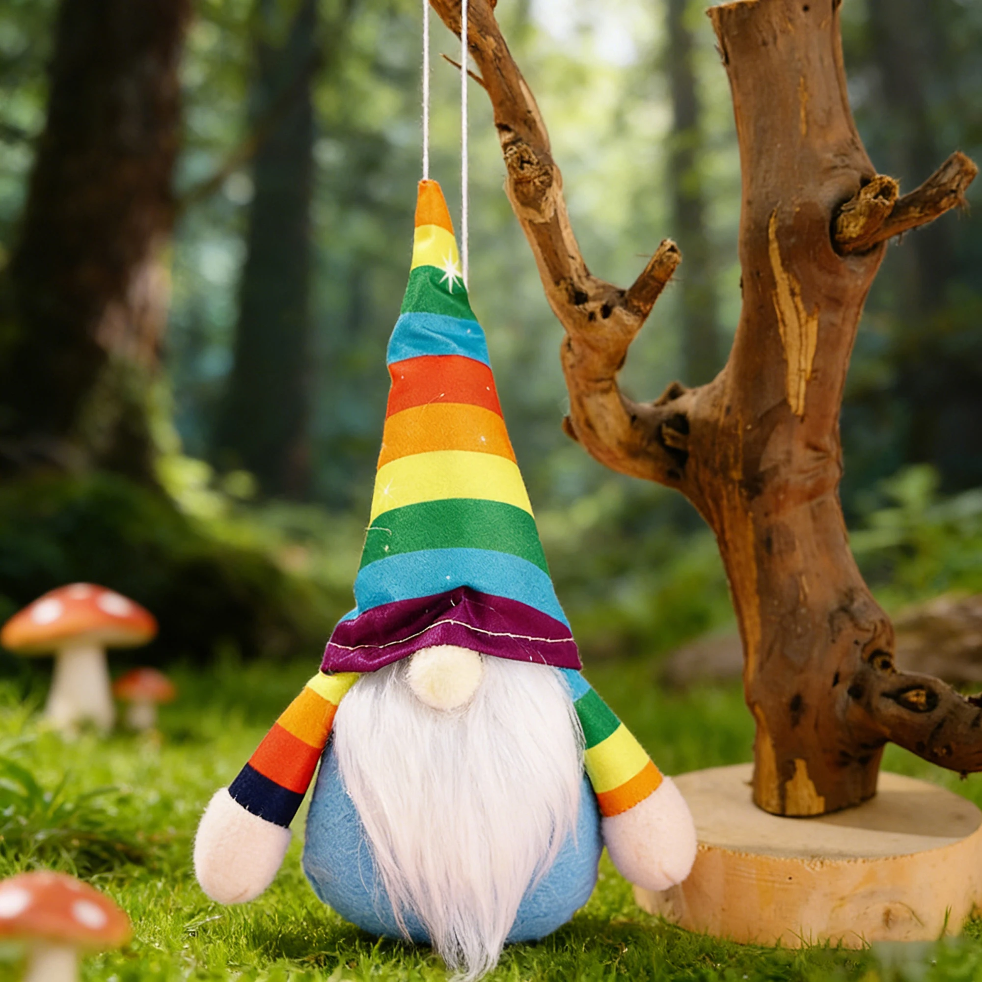 

Easter Doll Cute Soft Gnomes Rainbow Color Hanging Pendent Portable Toy Present for Children Adults