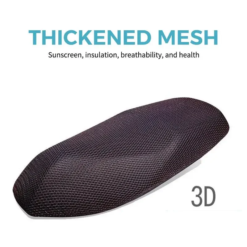 Summer Cool 3D Mesh Motorcycle Seat Cover Breathable Anti Slip Scooter Cushion Grid Protection