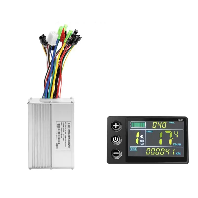 S866 Electric Bike LCD Display Dashboard SM5+2PIN +20A 36V/48V Sine Wave Controller For Mountain Bike Modification Kit