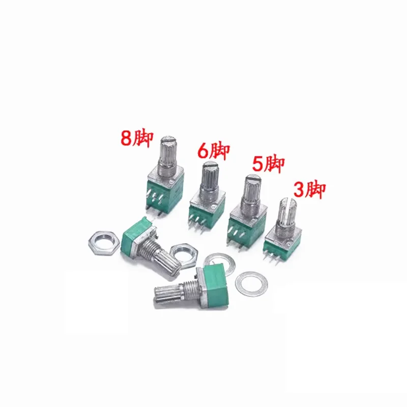 5pcs RV097NS RV097 B10K B20K B50K B100K B500K Audio Amplifier Volume Potentiometer 15mm Shaft 3/5/6/8Pin