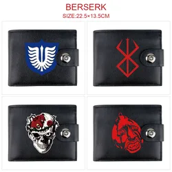 Berserk Anime Snap Wallet Cartoon portamonete corto pieghevole con portacarte maschio o femmina